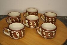ensemble de 6 tasses à café en grés avec signature à identifier