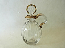 Daum Nancy flacon carafe modèle ducal cotes et rehauts or XIXeme