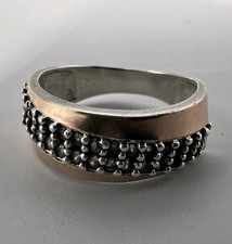 Bague Vintage Femme Taille 54 Argent Massif 925 Doré avec Pierre – Bijou Ancien