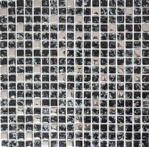 Mosaïque noir argent pâte - argent,