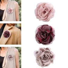 Broche fleur en tissu de soie