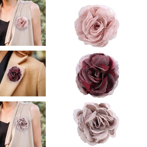 Broche fleur tissu soie - broche, de