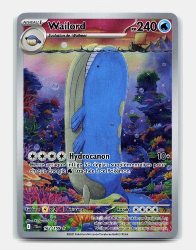 Carte pokémon wailord - carte, 162/159