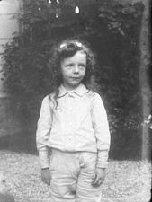 Plaques verre photo ancienne négatif noir et blanc 9x12 cm jeune fille vintage  