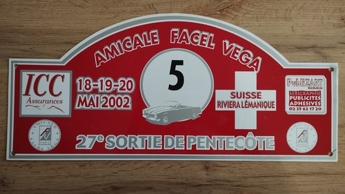 Plaque rallye automobile - plaque, facel