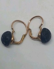 Belles boucles d'oreilles dormeuses anciennes années 1920 en Plaqué or FIX