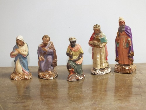 Santons de crèche anciens - +, 5