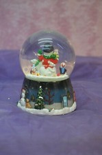 ANCIEN BOULE MANÈGE MUSICAL A CLÉ PÈRE NOEL VILLAGE SAPINS DÉCORATIONS FÊTES 