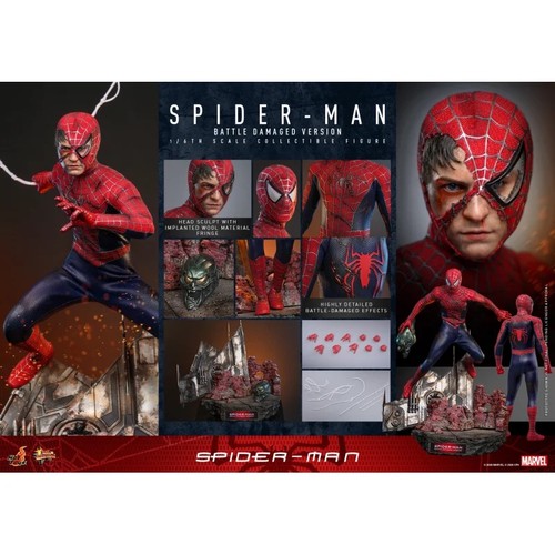 Hot toys spider man battle - hot, (