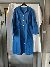 C19/ Ancien robe tablier  blouse  vintage  bleu  fd confection taille 46