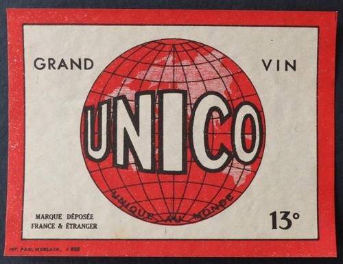 Ancienne étiquette vin - , unico