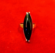 Bague en argent 925/1000 avec onyx noir ovale serti taille 57 FR très bon état