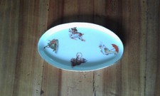 Plat de dînette ancienne, porcelaine, signé "Limoges France"