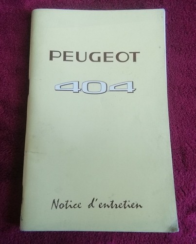 Ancienne notice entretien - ancienne, d'