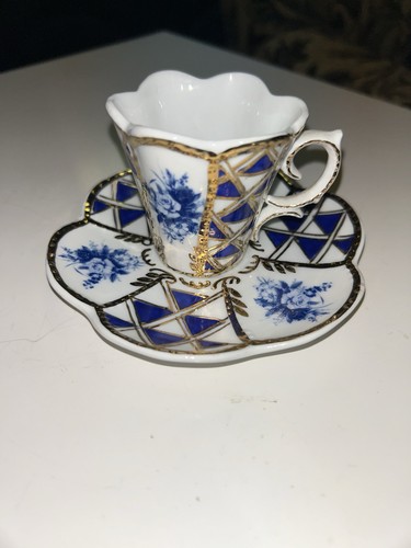 Kpm porcelain blue floral - blue, gold
