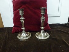 superbe paire bougeoirs perles Christofle,poincon balances CC du XIXème,H 21cm