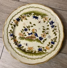 ✨Grande assiette ancienne céramique - porcelaine Décors Vieux Moustiers 18ème ✨