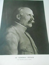 Portrait du Général Pétain Antique Print 1917