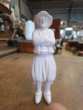 Ancien sujet publicitaire HB Quimper – Figurine breton en faïence blanche...