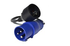 Adaptateur Caravane Borne Camping CEE17 Mâle vers Prise Femelle 2P+Terre 16A