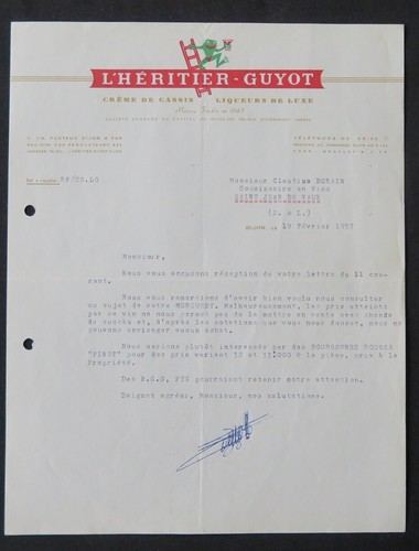 Facture dijon 1957 heritier - facture,