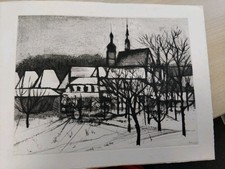 Jacques Hallez Gravure Signée  Chartreuse De Bosserville