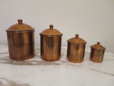 SERIE DE 4 POTS A EPICES EN CUIVRE LE TREFLE MADE IN PORTUGAL