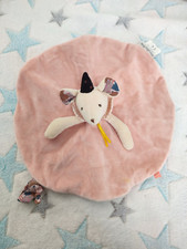 Doudou plat souris Mimi Il Etait Une Fois Moulin Roty  rose jaune