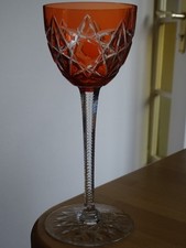 BACCARAT VERRE A VIN DU RHIN ROEMER CRISTAL COULEUR ORANGE S.1134 ht 19 cm