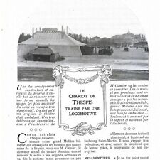 Le chariot de Thespis trainé par une locomotive- - Article de presse 1911