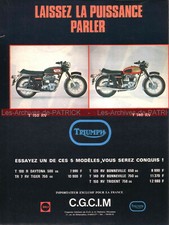 Publicité TRIUMPH T150 V et T140 RV Tarifs 1973 Advertising #00276
