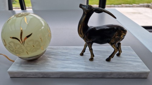 Lampe art déco antilope - , sur
