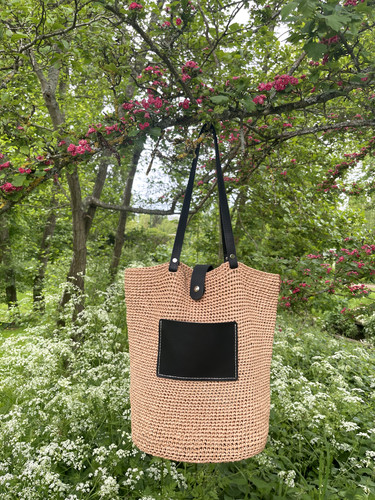 Sac raphia tricoté - raphia,