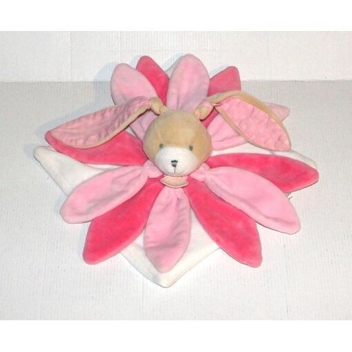 Doudou fleur lapin beige - fleur,