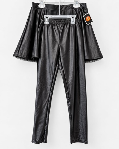 Girls black faux leather tutu - faux,