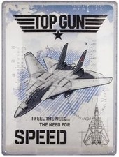 Plaque Top Gun métal OFFICIEL