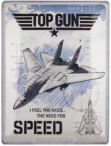Plaque top gun métal - plaque,