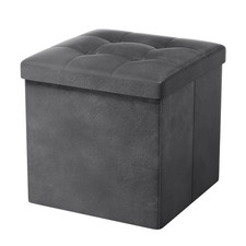 OakTea Pouf Coffre de Rangement Tabouret de Rangement Pliant Repose-Pieds Pou...