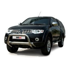 Pare-Buffle Avant Pour Mitsubishi L200 2009-2015 en Acier Inox Argent