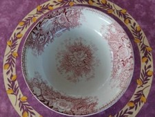 Vasque de Toilette Faience Longwy Huart Frère Modèle Jardinière Déco Floral Rose