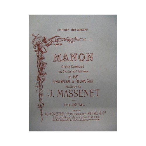 Massenet jules manon 1891 - massenet,
