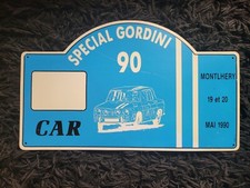 PLAQUE DE RALLYE PLASTIQUE SPÉCIAL GORDINI MONTLHERY MAI 1990 CIRCUIT AUTOMOBILE