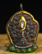 2.6'' Old Tibetan Bronze Gilt