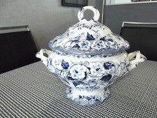 Soupière CREIL MONTEREAU FLORA décor liseron N°3 ( la plus grande )