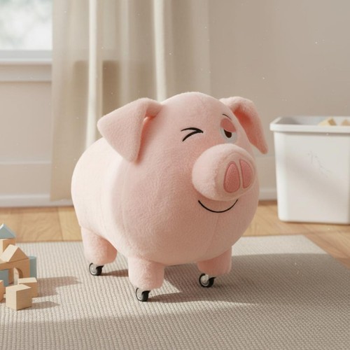 Tabouret cochon peluche - tabouret,