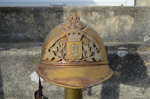 Casque pompier ancien - casque, de
