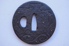 Feuille gravée en fer Tsuba