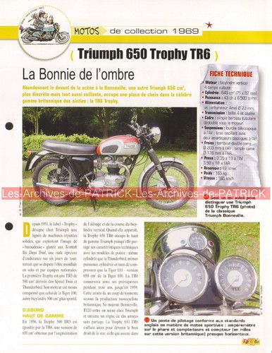 Triumph 650 trophy tr6 - trophy, 1969