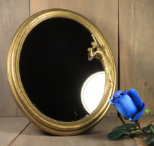 Vtg Antique French Art Nouveau Style Maiden Brass Vanity Mirror Easel Table Wall