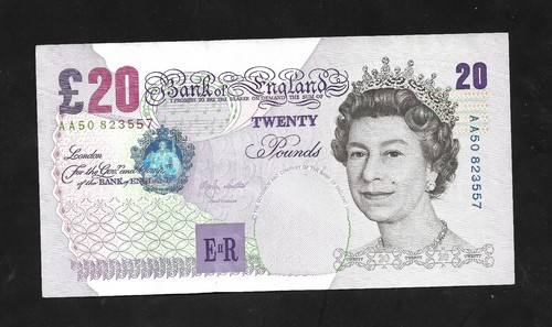 Bank england twenty pounds - of,